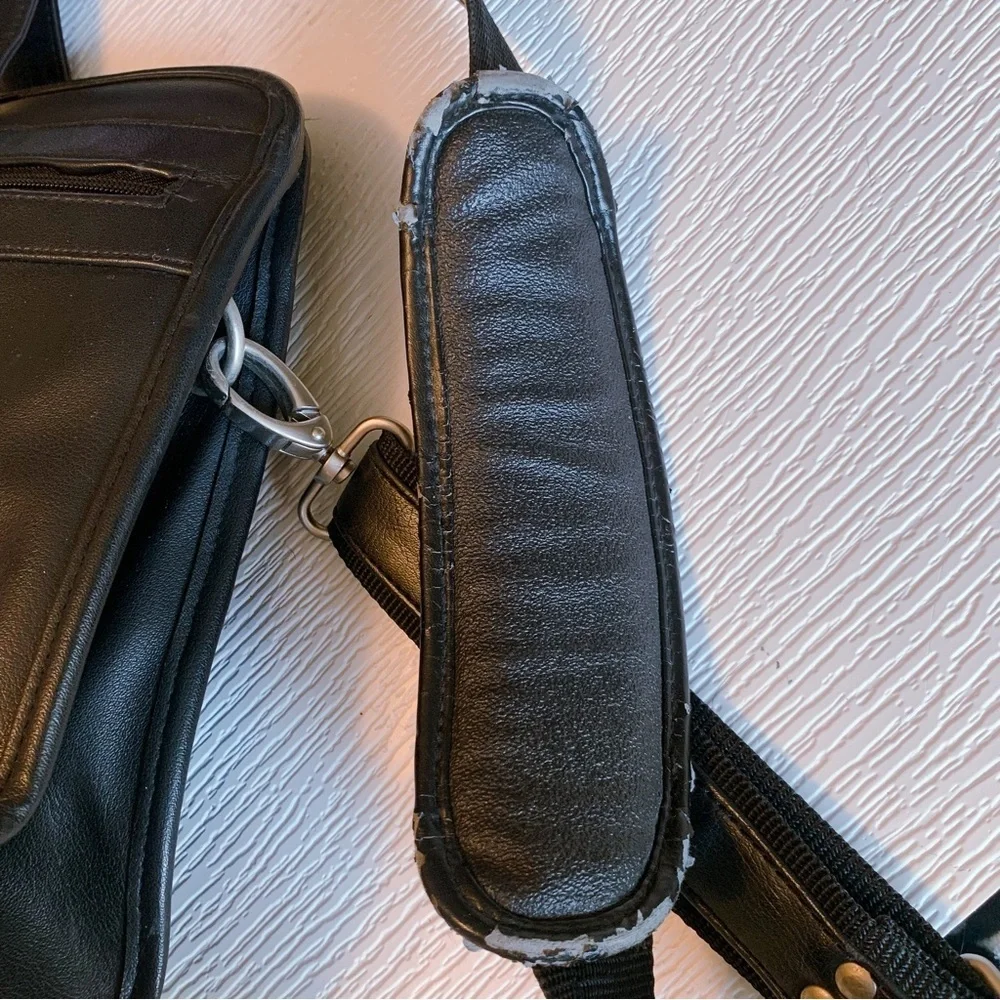 VTG American Tourister Leather Briefcase Vintage Laptop Bag Computer Crossbody